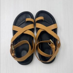 Brown cross sandal